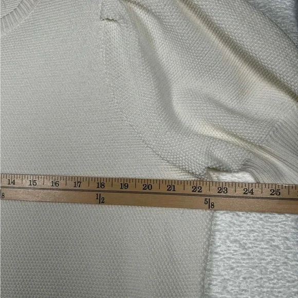 Nine West Cream Textured Knit Puff Sleeve Sweater Top | XXL - Picture 6 of 8